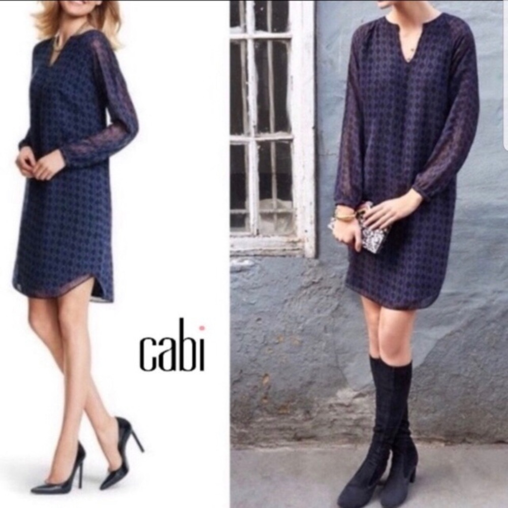 CABI Harlequin midi dress, purple & black, Size XS